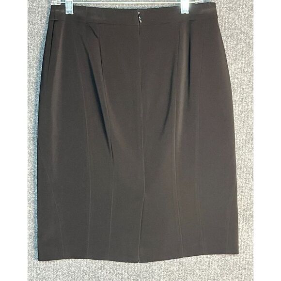 Ann Taylor Petite Mini Pencil Skirt High Waisted Slit Pleated Black Womens Sz 8P - Picture 5 of 12
